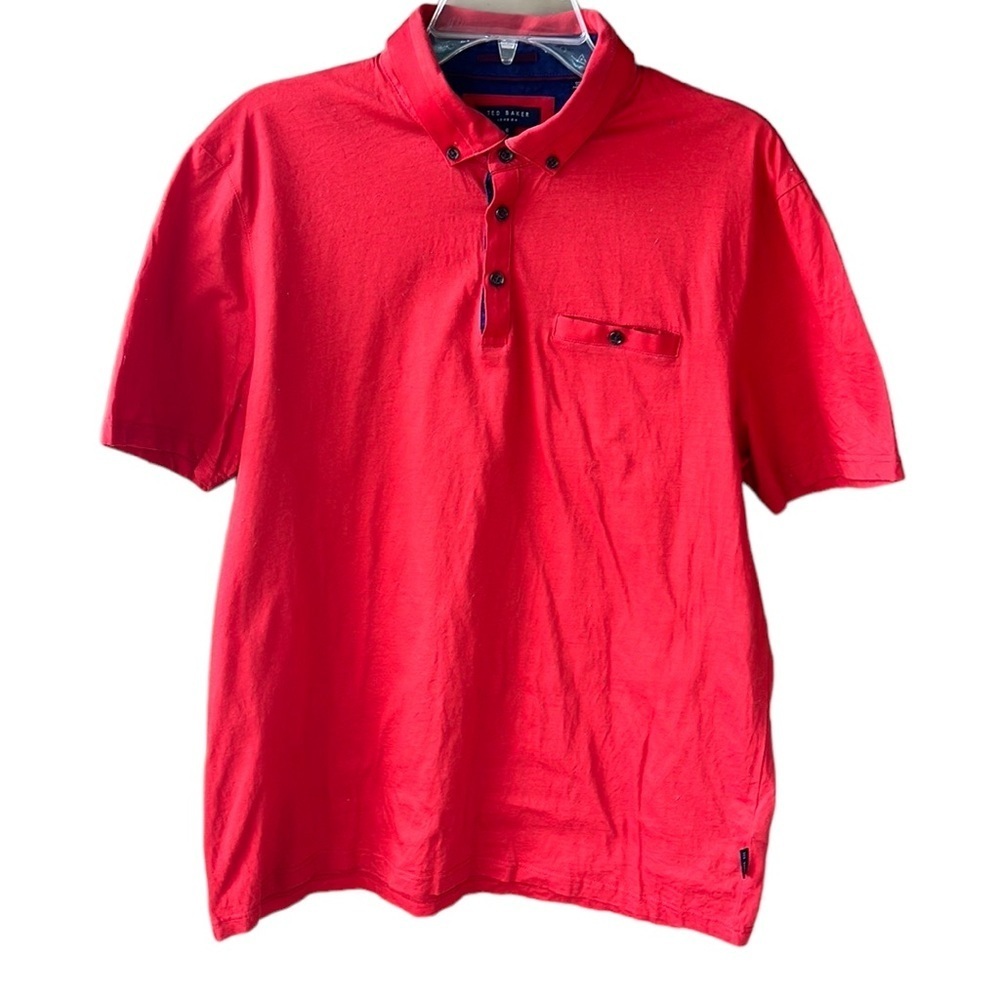 Ted Baker Men’s 100% Cotton Red Polo Shirt. 6=XL